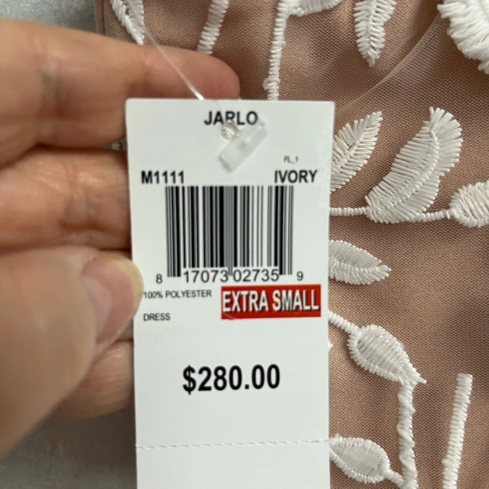 NWT JARLO of BLOOMING DALES Size 4 Ivory Lace Gown Prom Evening dress wTrain - Picture 3 of 14